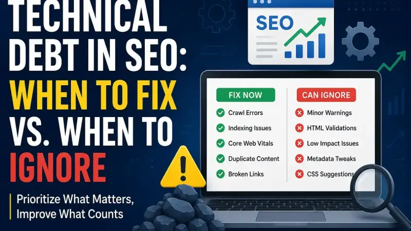 Technical Debt in SEO: When to Fix Issues and When to Ignore Them for Better Search Performance